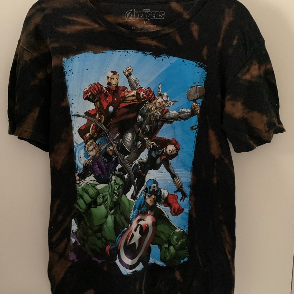 Avengers Bleached Tie-Dyed T-shirt